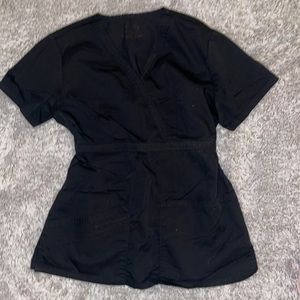 Cherokee luxe scrub top - black